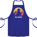 Ew People Funny Wine Drinking Dog Cotton Apron 100% Organic Royal Blue