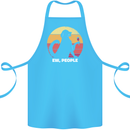 Ew People Funny Wine Drinking Dog Cotton Apron 100% Organic Turquoise
