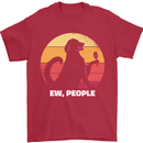 Ew People Funny Wine Drinking Dog Mens T-Shirt 100% Cotton Red