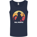 Ew People Funny Wine Drinking Dog Mens Vest Tank Top Navy Blue