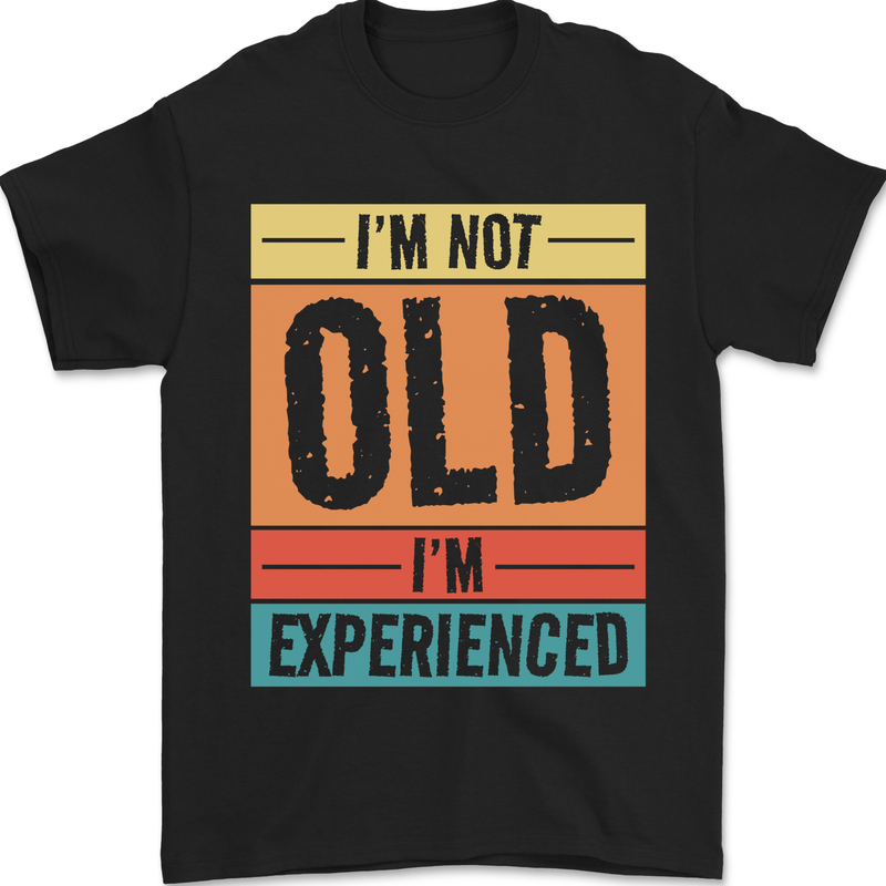 Experienced Funny 40th 50th 60th 70th Birthday Mens T-Shirt 100% Cotton Black