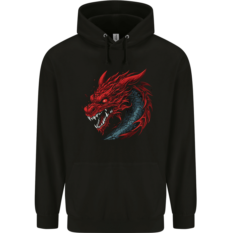 Extreme Dragon Head Mens 80% Cotton Hoodie Black