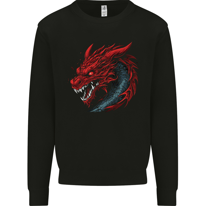 Extreme Dragon Head Mens Sweatshirt Jumper Black