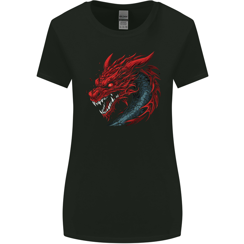 Extreme Dragon Head Womens Wider Cut T-Shirt Black