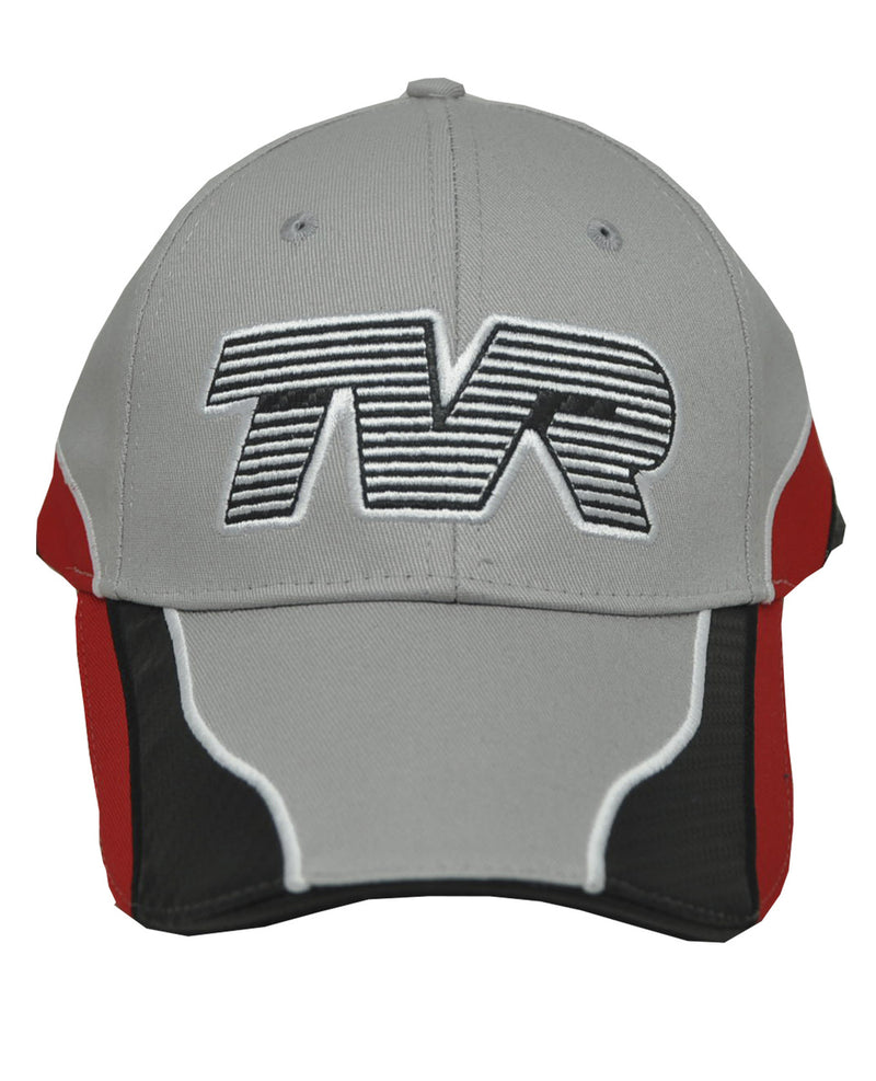 Grey Red & White Cotton TVR Logo Baseball Cap Official Merchandise Car Classic