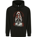 Fantasy Anime Girl Praying With Skulls & Roses Childrens Kids Hoodie Black