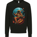 Fantasy Burger Space Astronaut Planets Food Mens Sweatshirt Jumper Black
