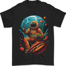 Fantasy Burger Space Astronaut Planets Food Mens T-Shirt 100% Cotton Black