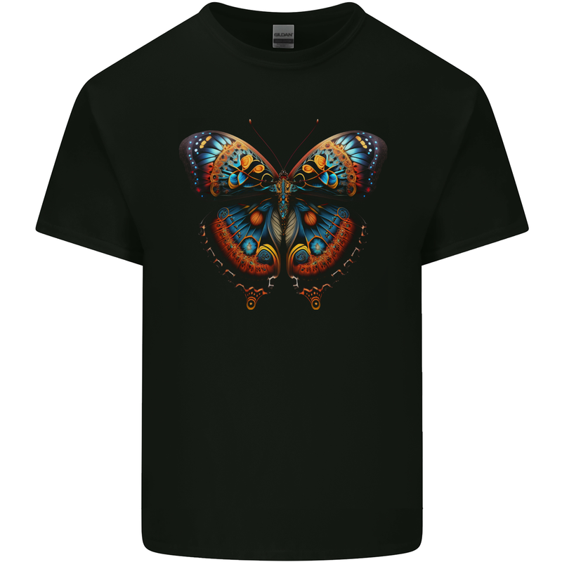 Fantasy Butterfly Design Mens Cotton T-Shirt Tee Top Black