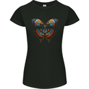 Fantasy Butterfly Design Womens Petite Cut T-Shirt Black