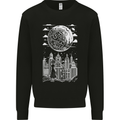 Fantasy City Black and White City Anime Mens Sweatshirt Jumper Black