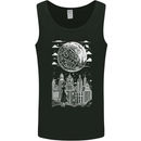Fantasy City Black and White City Anime Mens Vest Tank Top Black