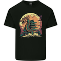 Fantasy Dragon Pagoda Mens Cotton T-Shirt Tee Top Black