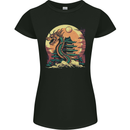 Fantasy Dragon Pagoda Womens Petite Cut T-Shirt Black