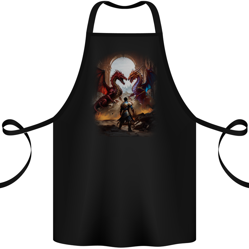 Fantasy Dragons Cotton Apron 100% Organic Black