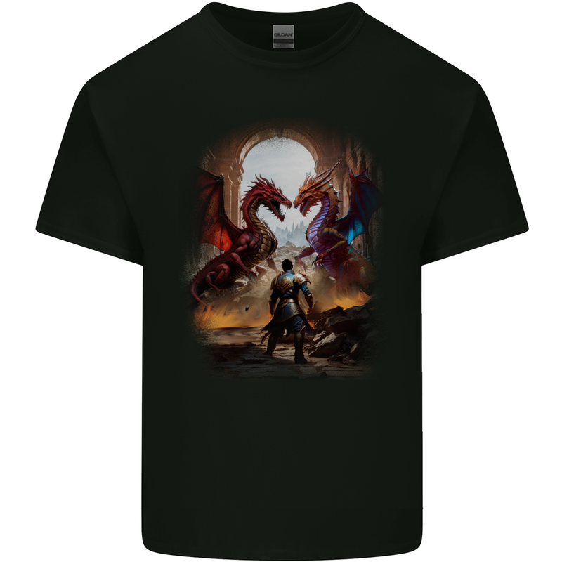 Fantasy Dragons Kids T-Shirt Childrens Black