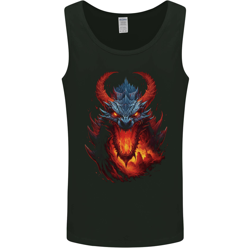 Fantasy Fire Dragon 2 Mens Vest Tank Top Black