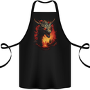 Fantasy Fire Dragon 3 Cotton Apron 100% Organic Black