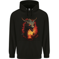 Fantasy Fire Dragon 3 Mens 80% Cotton Hoodie Black
