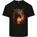 Fantasy Fire Dragon 3 Mens Cotton T-Shirt Tee Top Black