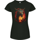 Fantasy Fire Dragon 3 Womens Petite Cut T-Shirt Black