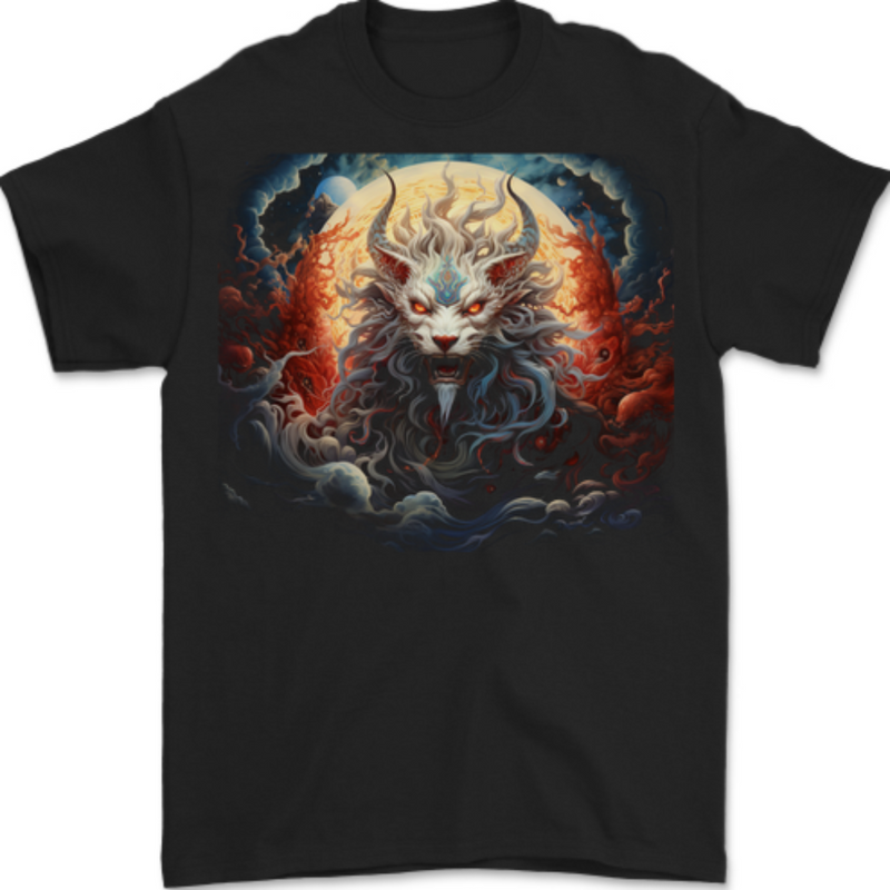 Fantasy Fire Dragon 4 Mens T-Shirt 100% Cotton BLACK