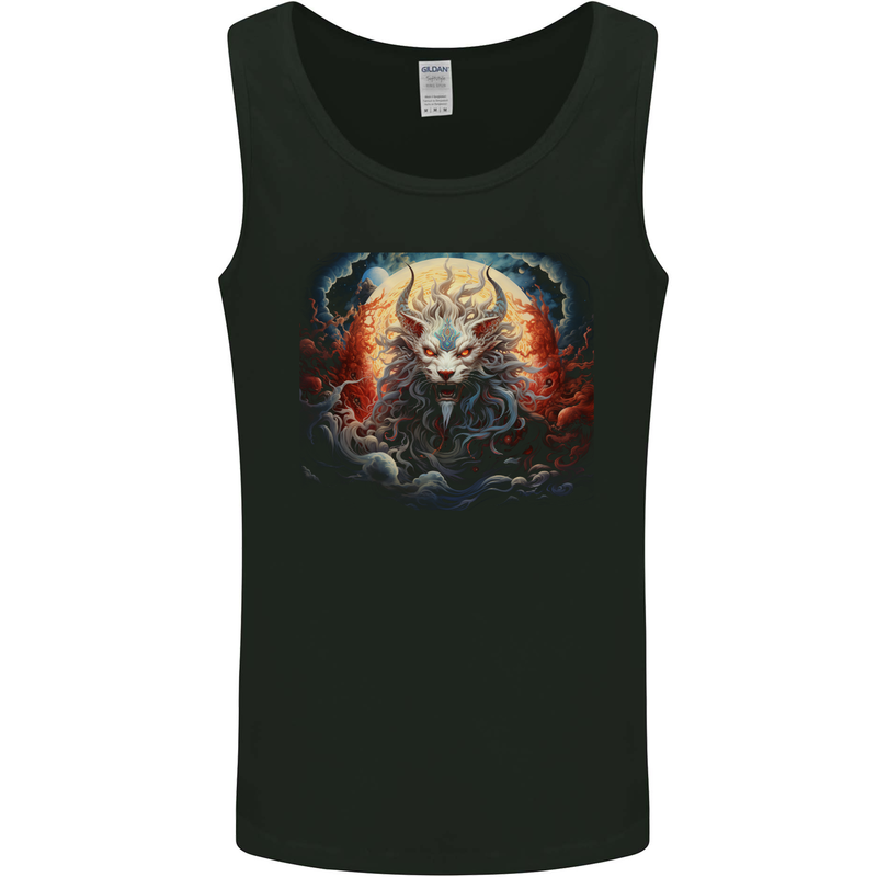 Fantasy Fire Dragon 4 Mens Vest Tank Top Black