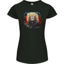 Fantasy Fire Dragon 4 Womens Petite Cut T-Shirt Black