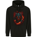 Fantasy Fire Dragon 5 Mens 80% Cotton Hoodie Black