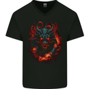 Fantasy Fire Dragon 5 Mens V-Neck Cotton T-Shirt Black