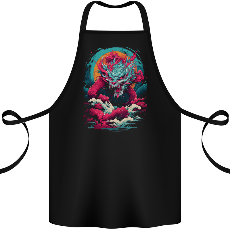 Fantasy Fire Dragon 6 Cotton Apron 100% Organic Black