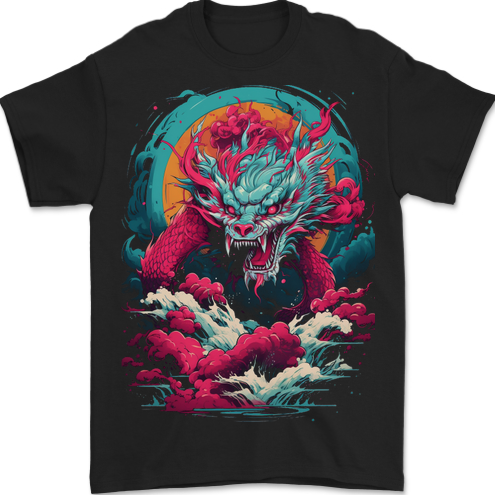Fantasy Fire Dragon 6 Mens T-Shirt 100% Cotton BLACK