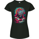Fantasy Fire Dragon 6 Womens Petite Cut T-Shirt Black