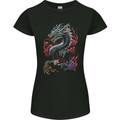 Fantasy Fire Dragon 7 Womens Petite Cut T-Shirt Black