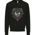 Fantasy Heart & Sword Kids Sweatshirt Jumper Black