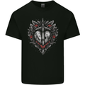 Fantasy Heart & Sword Kids T-Shirt Childrens Black