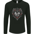 Fantasy Heart & Sword Mens Long Sleeve T-Shirt Black