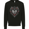 Fantasy Heart & Sword Mens Sweatshirt Jumper Black