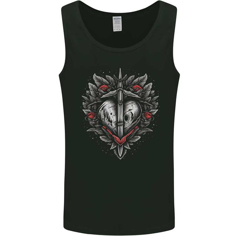 Fantasy Heart & Sword Mens Vest Tank Top Black