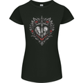 Fantasy Heart & Sword Womens Petite Cut T-Shirt Black