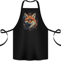 Fantasy Kitsune Japanese Folklore Fox Cotton Apron 100% Organic Black