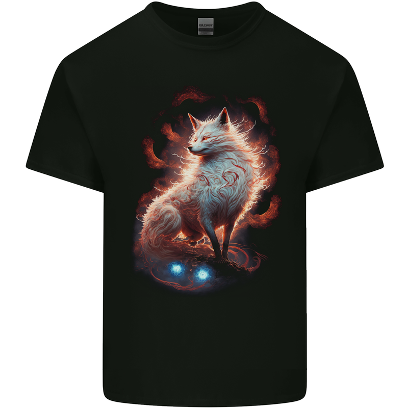 Fantasy Kitsune Magical Fox Kids T-Shirt Childrens Black