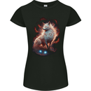 Fantasy Kitsune Magical Fox Womens Petite Cut T-Shirt Black