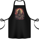 Fantasy Pagoda Sunset Cotton Apron 100% Organic Black