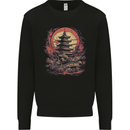 Fantasy Pagoda Sunset Kids Sweatshirt Jumper Black