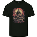 Fantasy Pagoda Sunset Kids T-Shirt Childrens Black