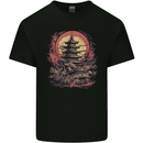 Fantasy Pagoda Sunset Kids T-Shirt Childrens Black