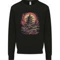 Fantasy Pagoda Sunset Mens Sweatshirt Jumper Black