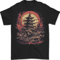 Fantasy Pagoda Sunset Mens T-Shirt 100% Cotton BLACK