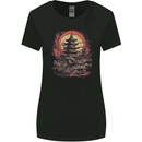 Fantasy Pagoda Sunset Womens Wider Cut T-Shirt Black